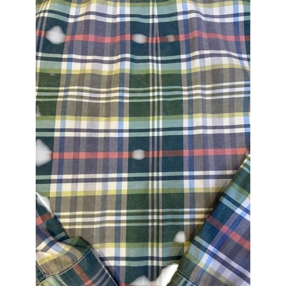 TOMMY BAHAMA Green Plaid Cotton Tencel Blend Button Up Acid Wash Men's XXXL 3XL - Picture 9 of 12